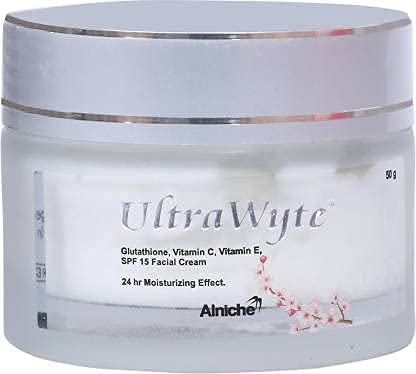 UltraWyte Glutathione Vitamin C & E SPF 15 24-Hour Moisturizing Facial Cream for All Skin Types (50 g)