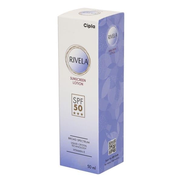 SPF 50 Rivela Sunscreen Lotion UVA & UVB Protection Broad Spectrum For Mens & Women, 50mL