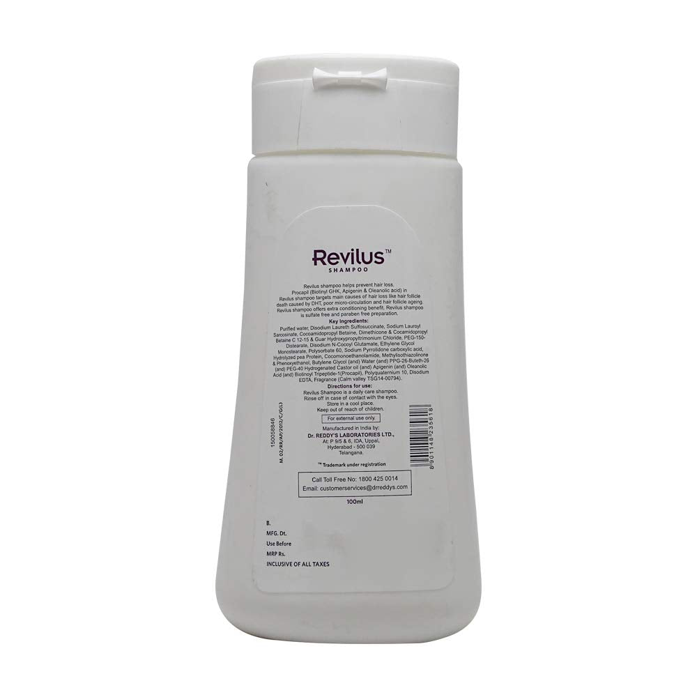 Revilus Shampoo with Procapil & Biotin for Deep Conditioning, Daily Care for Healthy & Strong Hair, Paraben and Sulphate Free, 100ml