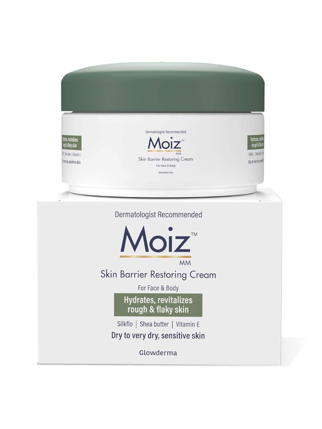 Moiz MM Skin Barrier Restoring Cream | For Very Dry & Sensitive Skin | Shea Butter & Vitamin E | Dermatologically Tested