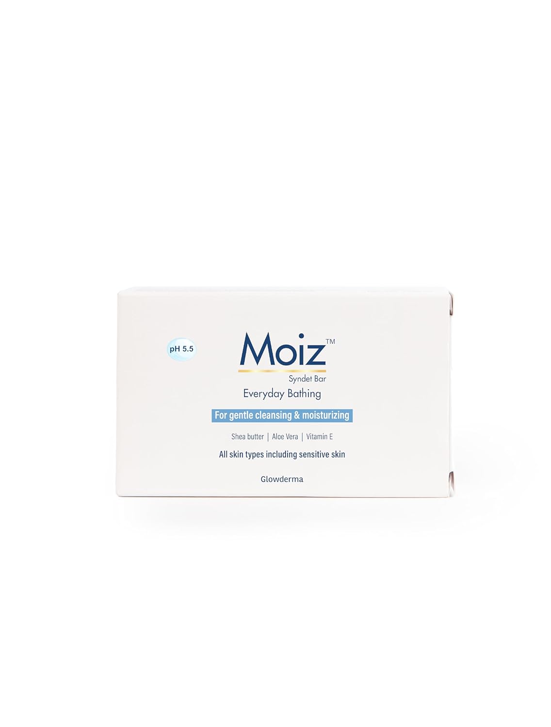 Moiz Syndet Bathing Bar | pH 5.5 | With Shea Butter, Aloe Vera & Vitamin E | Paraben, Sulphate & Cruelty-Free - 75gm