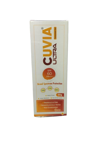 Cuvia Ultra Broad Spectrum Sunscreen Gel, SPF 60 PA+++, 50g, Matte Finish