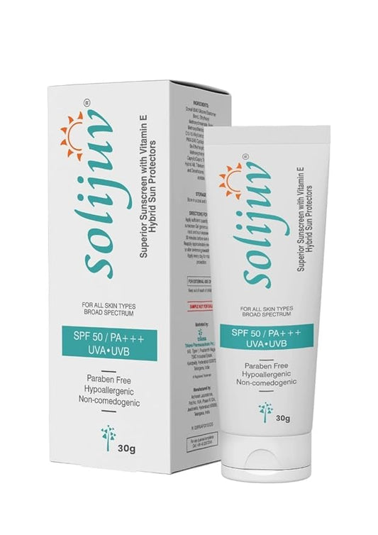 Solijuv Silicone Sunscreen Gel With Vitamin E– For All Skin Types, Face & Body 50g