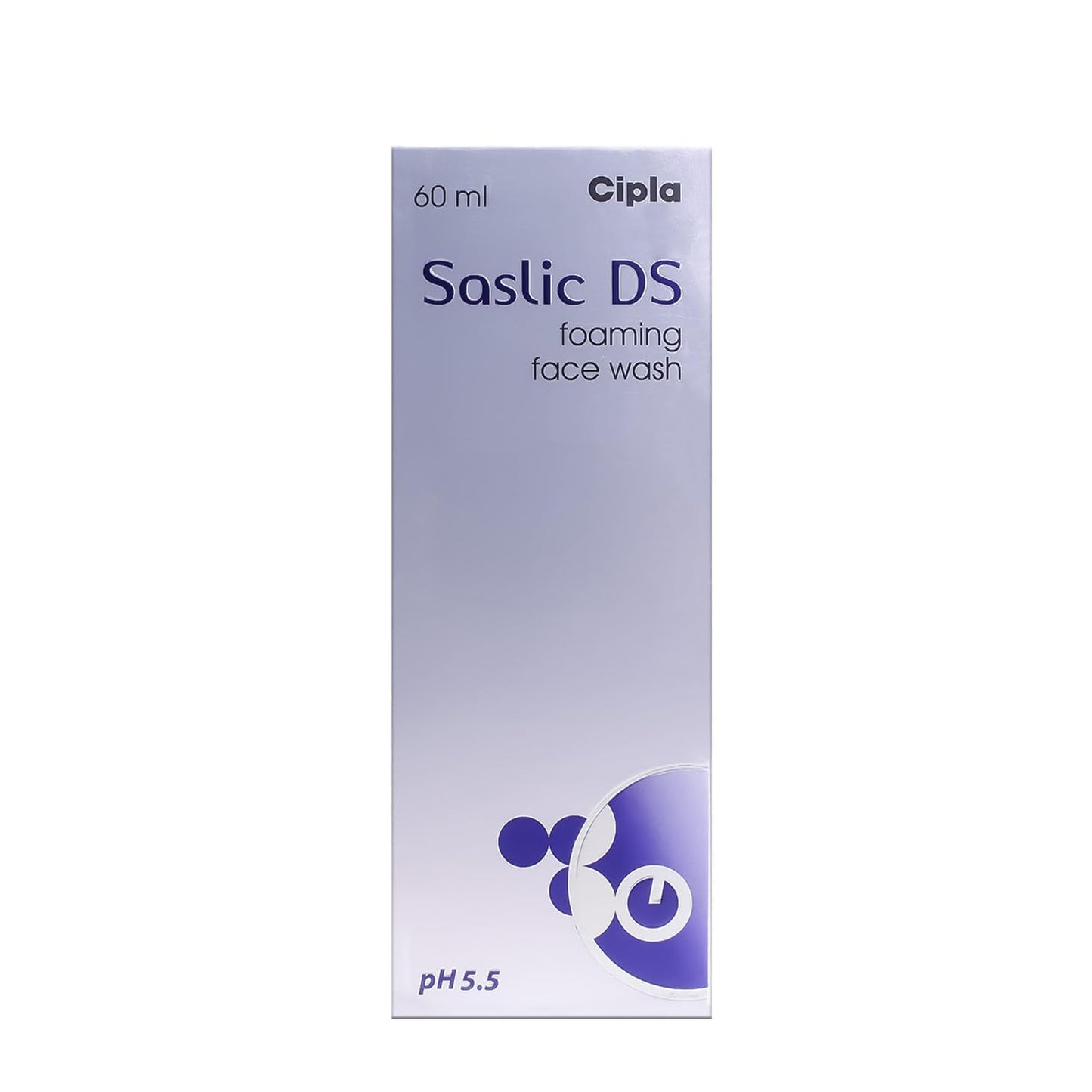 Saslic DS Foaming Face Wash 2% Salicylic Acid Acne Prevention Pore Unclogging Formula for Clear Skin, 60ml