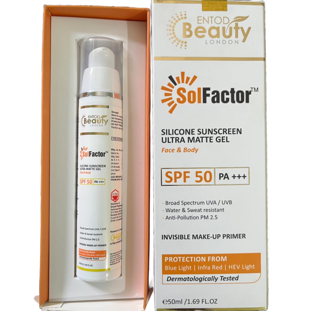 SolFactor Silicone Sunscreen SPF 50 PA+++ Ultra Matte Gel For Face & Body 50ml