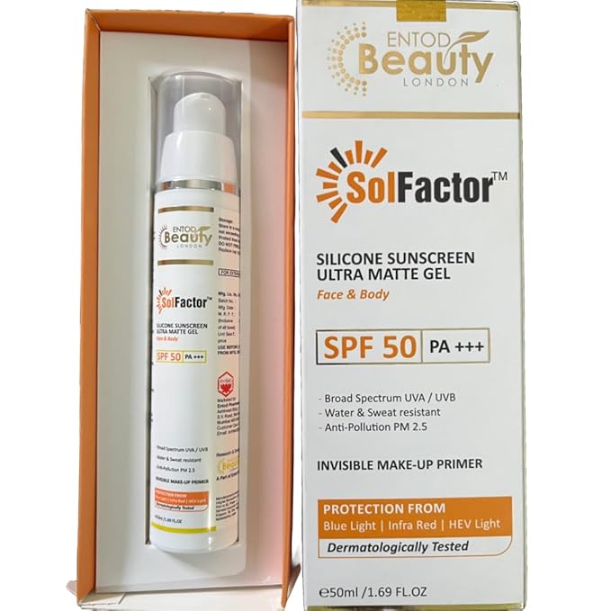 SolFactor Silicone Sunscreen SPF 50 PA+++ Ultra Matte Gel For Face & Body 50ml