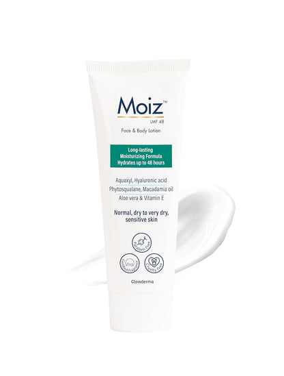 Moiz LMF 48 Lotion | 48 Hour Long-Lasting Moisturizer | Formulated with 17 Moisturizers | Non-Comedogenic | Paraben & Cruelty-Free