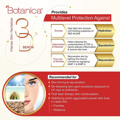 KARISSA MARKETING Botanica 3D Intense Revitalizer, Rejuvenating & Hydrating Serum Reduces Pigmentation, Red, NI, 30 ml