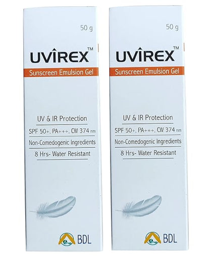 New Uvirex Sunscreen Emulsion Gel (Pack of 2 * 50gm)