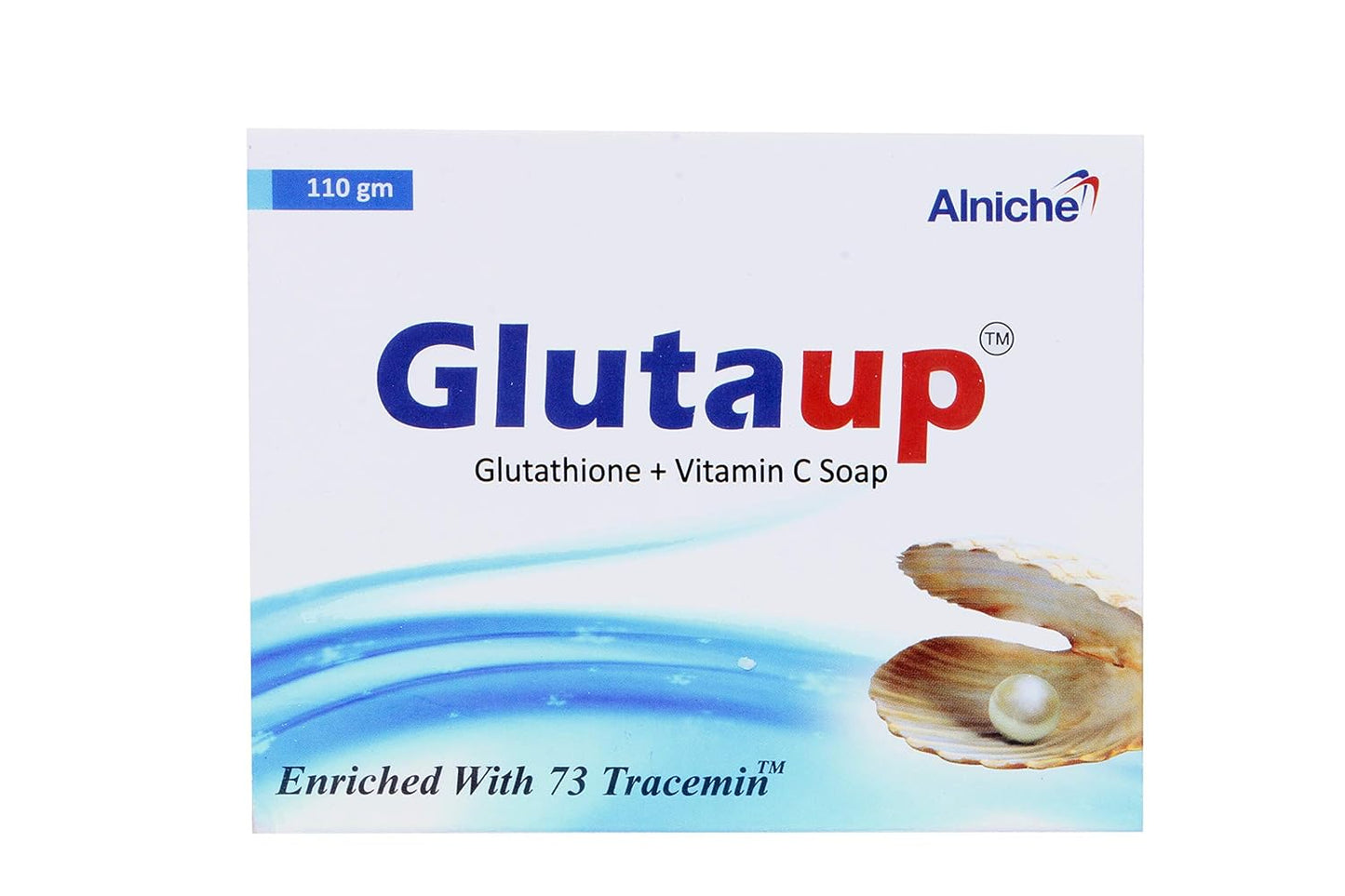 Alniche Gluta Up Soap (Glutathione + Vitamin E + Aloe Vera) 110 gram, White