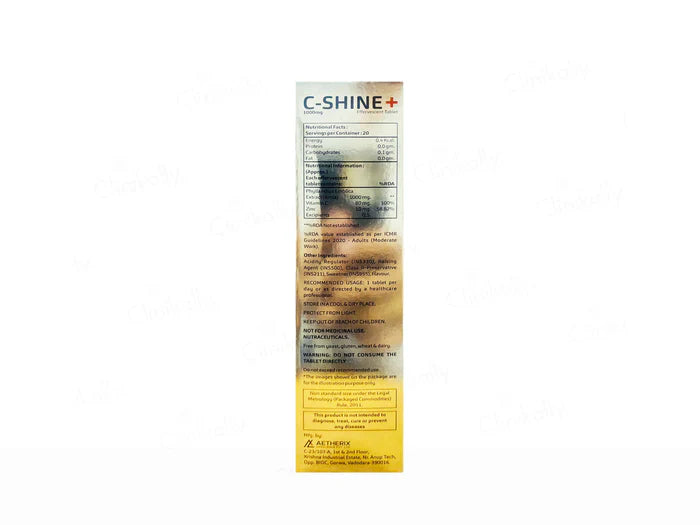 C-Shine+ 1000mg Effervescent Tablet - Orange Flavour