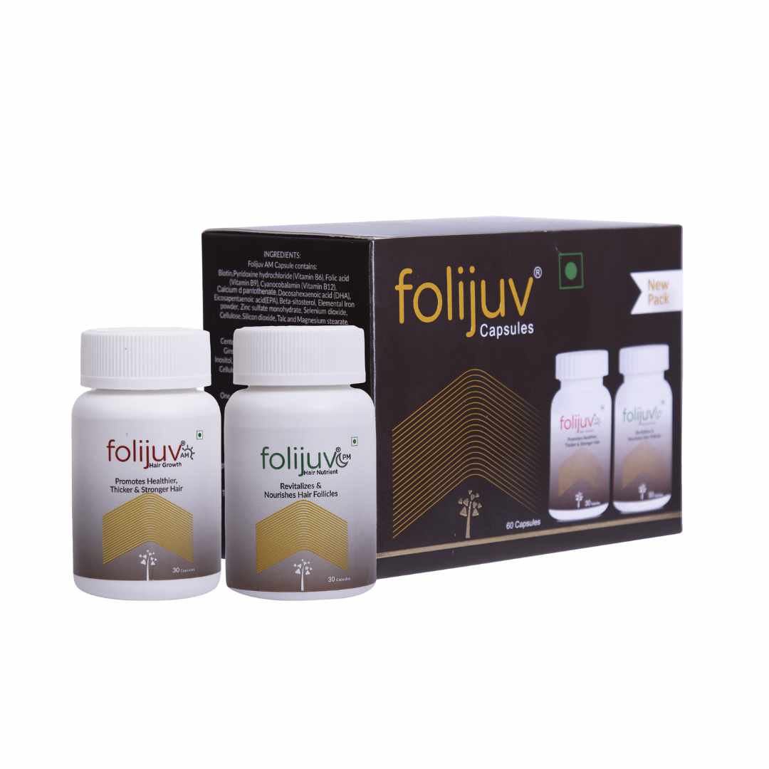 FOLIJUV Hair AM & PM Growth Capsules Promotes healthy hair 60 Veg Caps