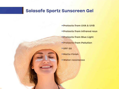 Solasafe Sportz Physical Sunscreen Gel SPF 50+ PA+++